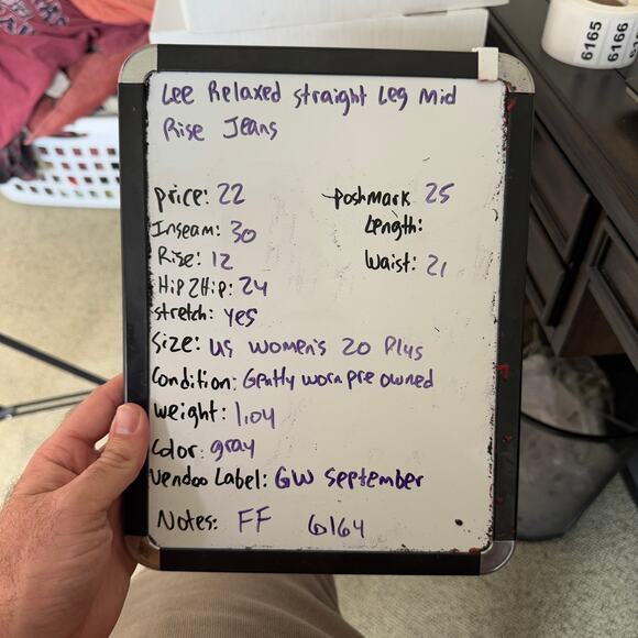 Lee Relaxed Straight Leg Mid Rise Jeans US Women's 20 Plus - Picture 6 of 6